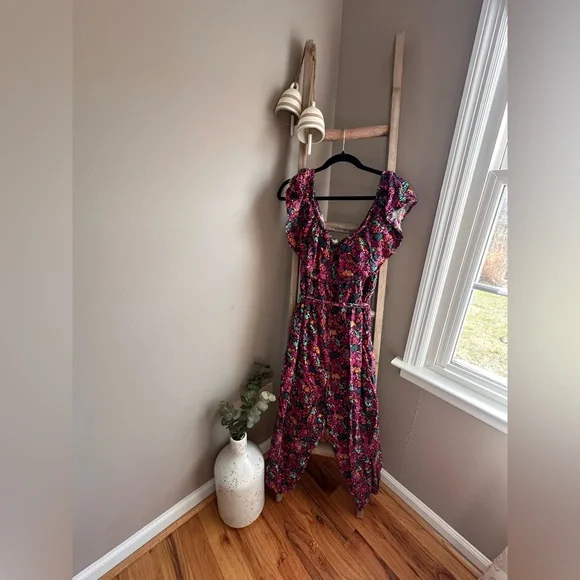 Ava & Viv Floral Ruffle Jumpsuit - Pink Multi - Picture 2 of 2